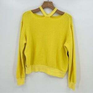 Ben Taverniti Unravel Project Yellow Cutout Terry Sweatshirt Size S
